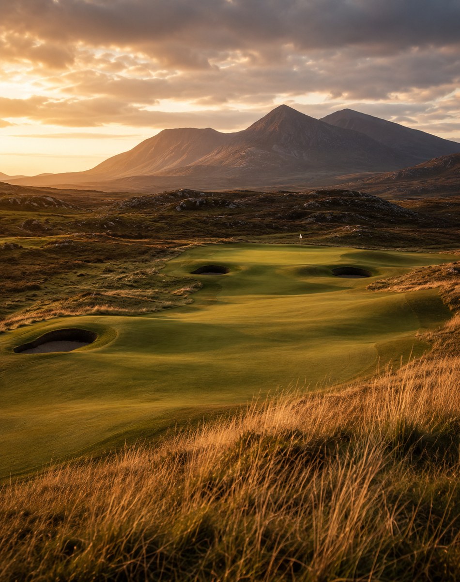 Finishing hole at golden hour