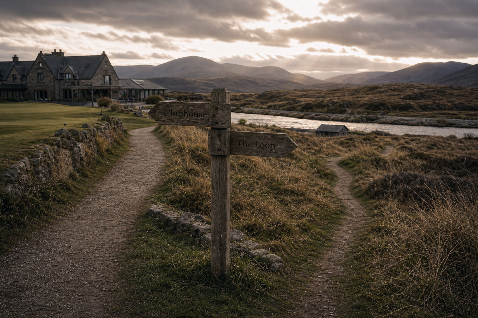 The River Course returning toward the clubhouse in the Scottish Highlands.